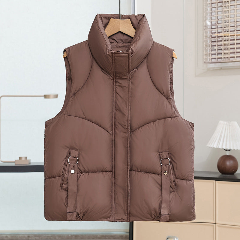 Gilet matelassé pour femmes avec col montant et boucles décoratives Echo Archiv