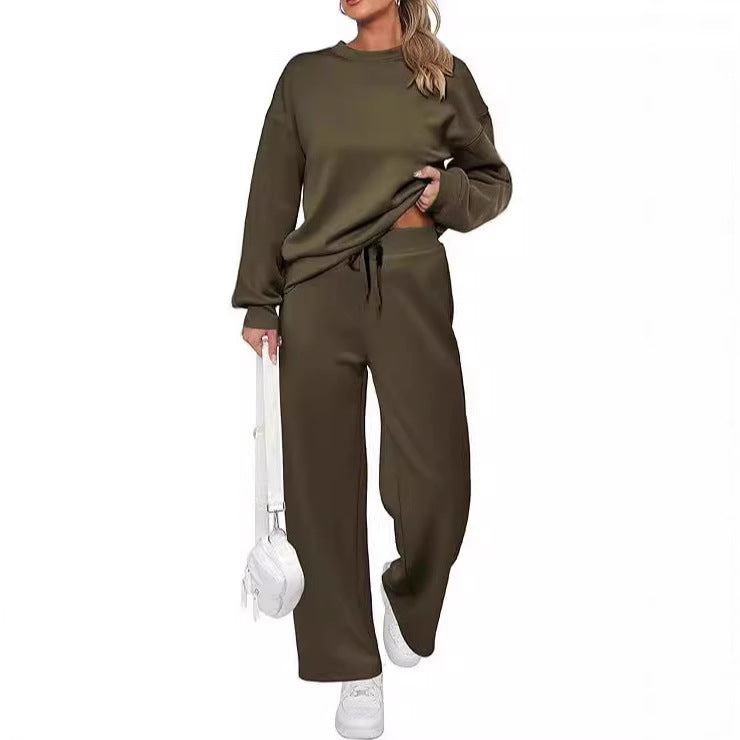 Ensemble de lounge pour femmes en French-Terry à deux pièces avec pull à col rond oversize et jogger taille haute Echo Archiv