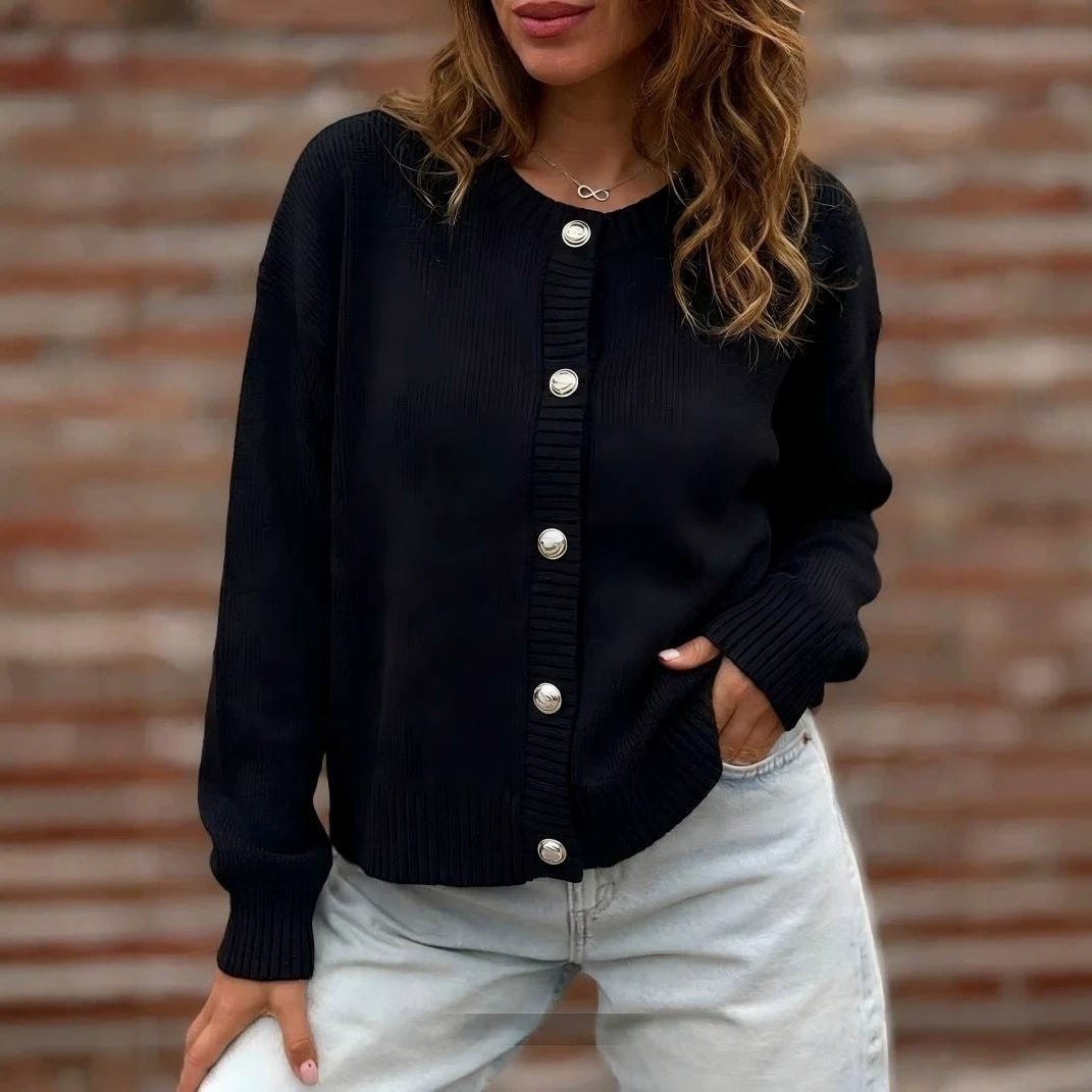 Veste en tricot stylée pour femmes avec fermeture à boutons