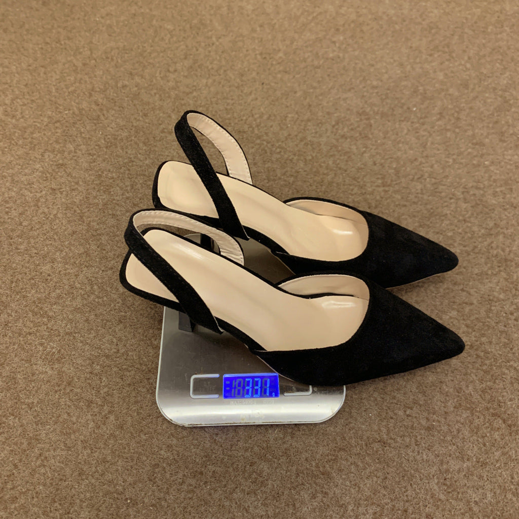 Escarpins à talons ouverts pour femmes avec un bout pointu et une semelle antidérapante R&B