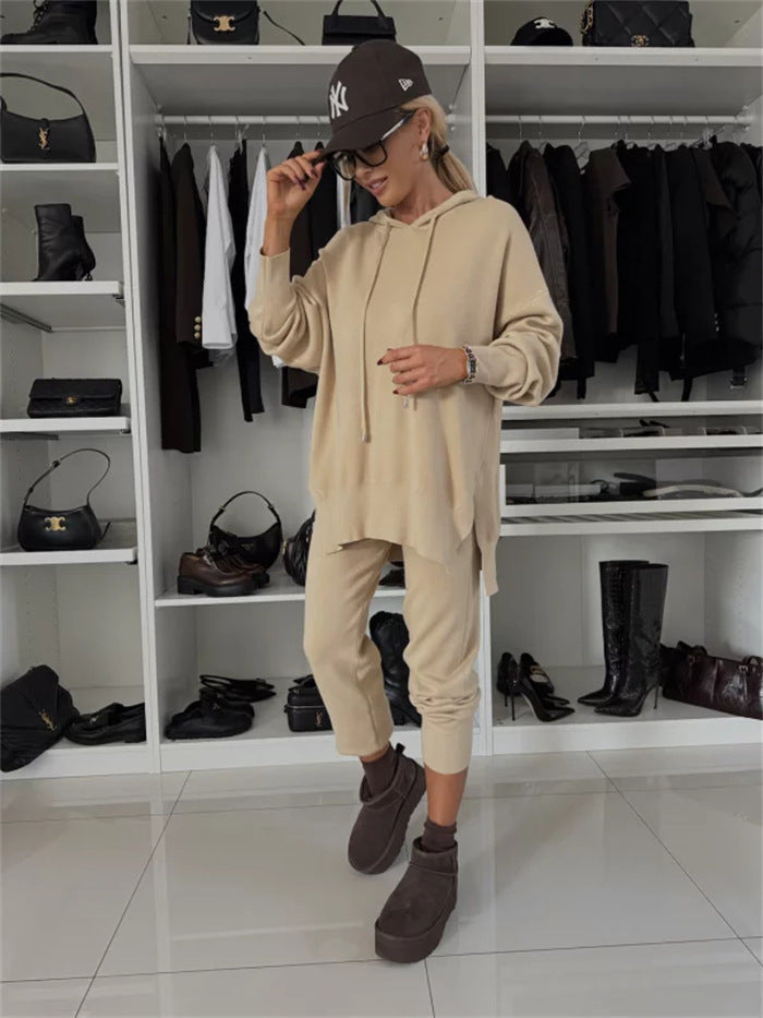 Ensemble lounge à capuche surdimensionné pour femmes et jogger tapered