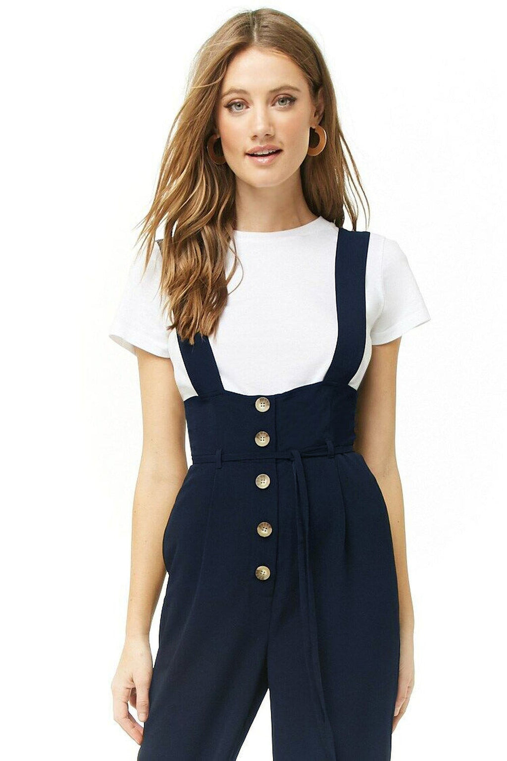 Combinaison Femme de Haute Qualité avec Bretelles Opacifiées et Détail de Bouton R&B