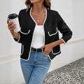 Veste Boxy Femme en Boucle Texturé avec Bordures en Crochet Décoratives et Poches Plaquées Echoarchiv