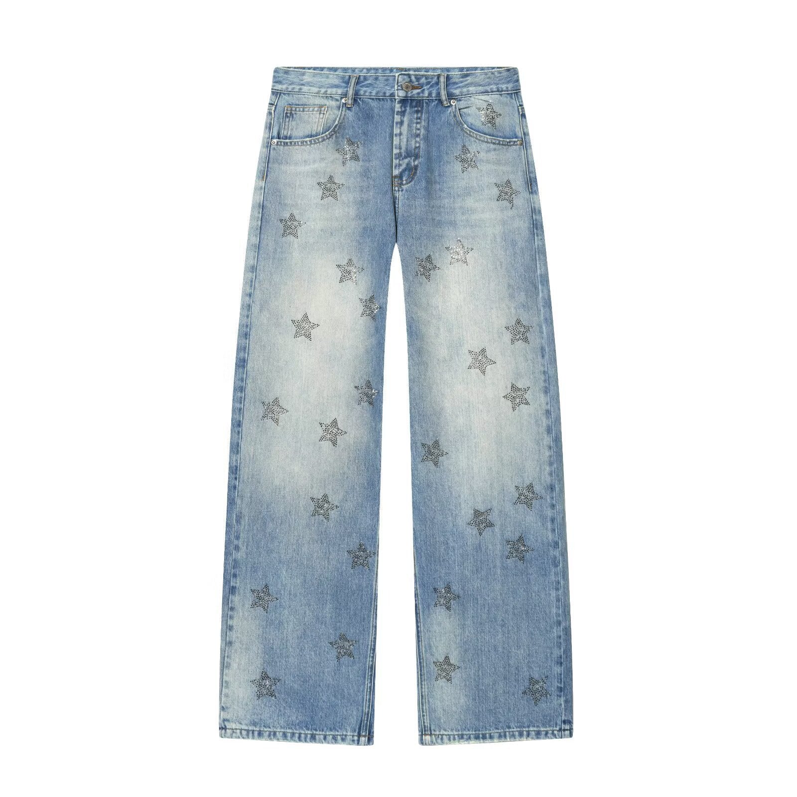 Jeans taille haute pour femmes avec appliqués en étoile et coupe cinq poches Echo Archiv