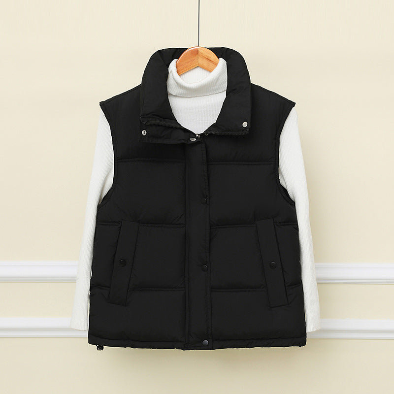 Gilet thermo matelassé sans manches pour femmes avec col montant extra haut et patte de boutonnage cachée Echo Archiv
