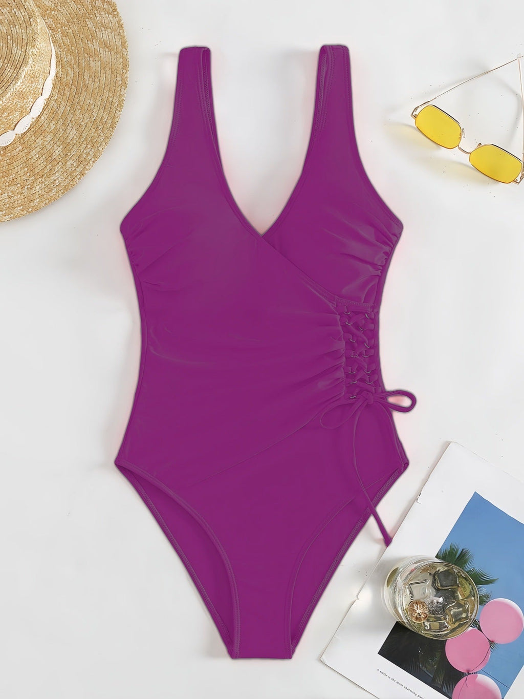 Maillot de bain une pièce pour femmes avec un design drapé raffiné R&B