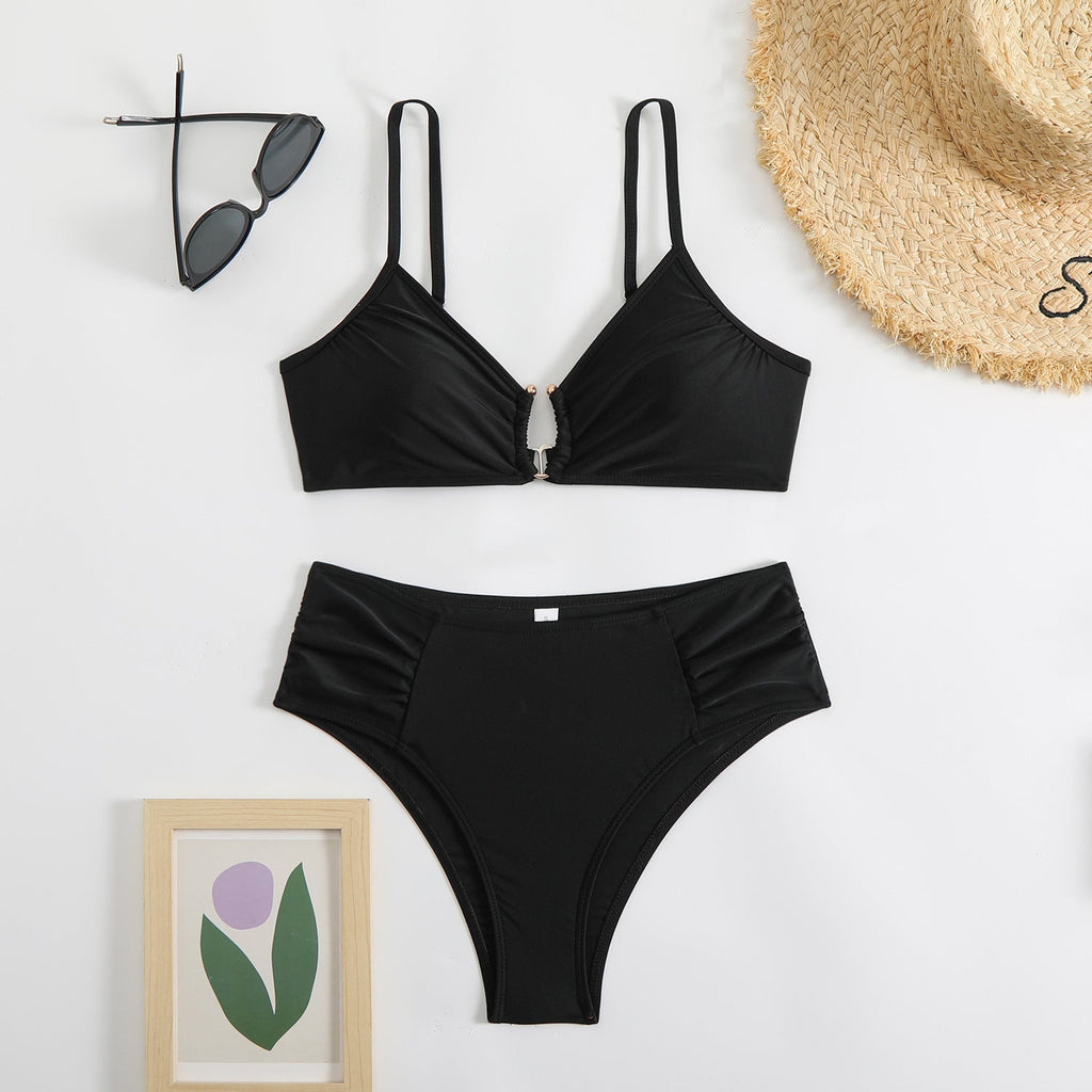 Bikini triangle tendance pour femmes avec fronces latérales R&B