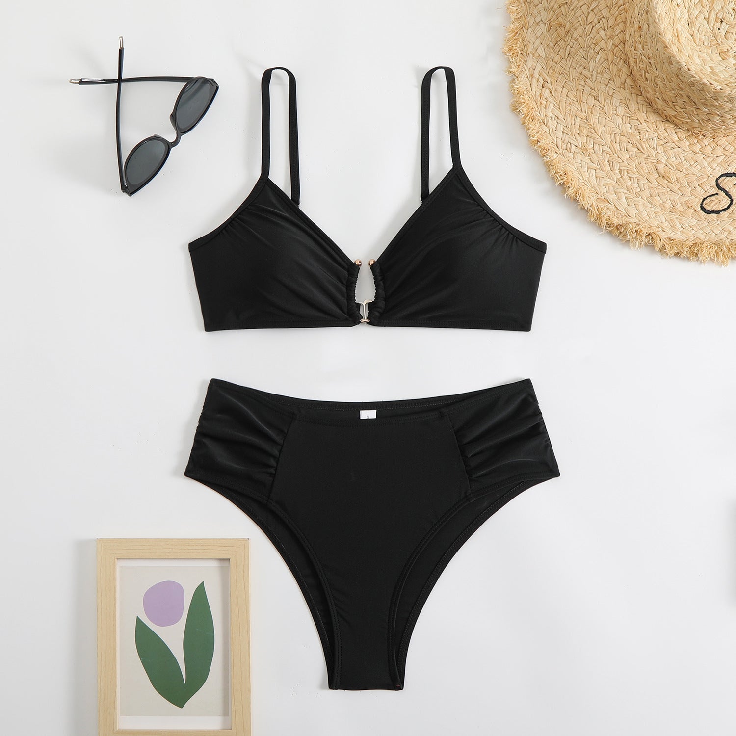 Bikini triangle tendance pour femmes avec fronces latérales R&B