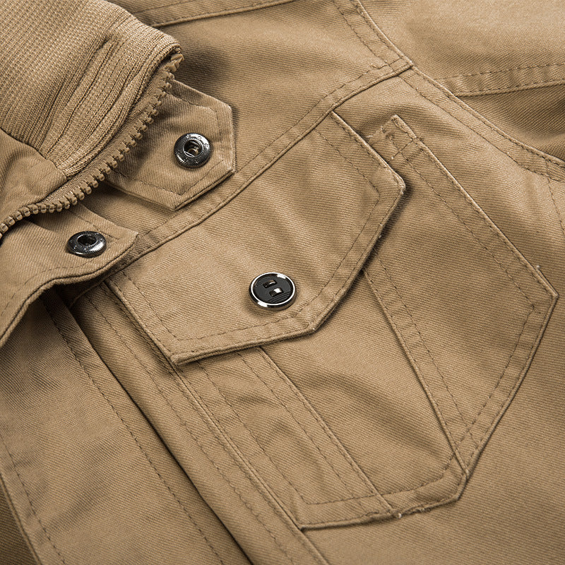 Veste aviateur légère en toile de coton pour hommes avec épaulettes, fermeture éclair cachée et poches multifonctionnelles Echo Archiv