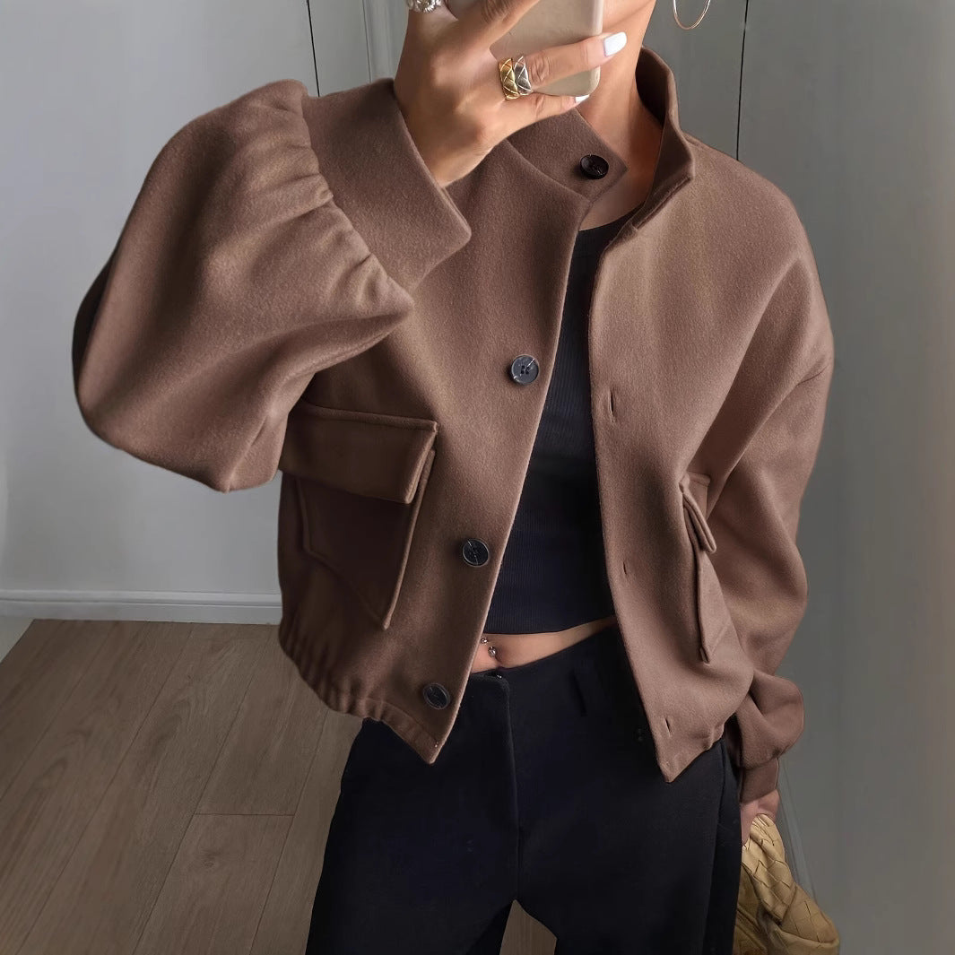 Veste courte à col montant pour femmes