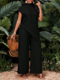 Ensemble Femme Deux Pièces avec Tunique Asymétrique et Pantalons Palazzo Amples Echo Archiv