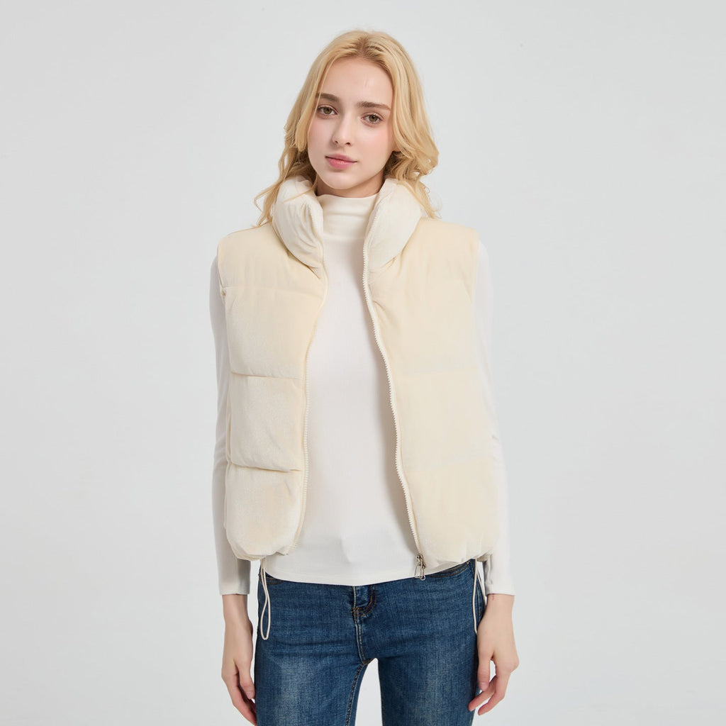 Gilet d'isolation en velours matelassé pour femmes avec col montant et ourlet ajustable Echo Archiv