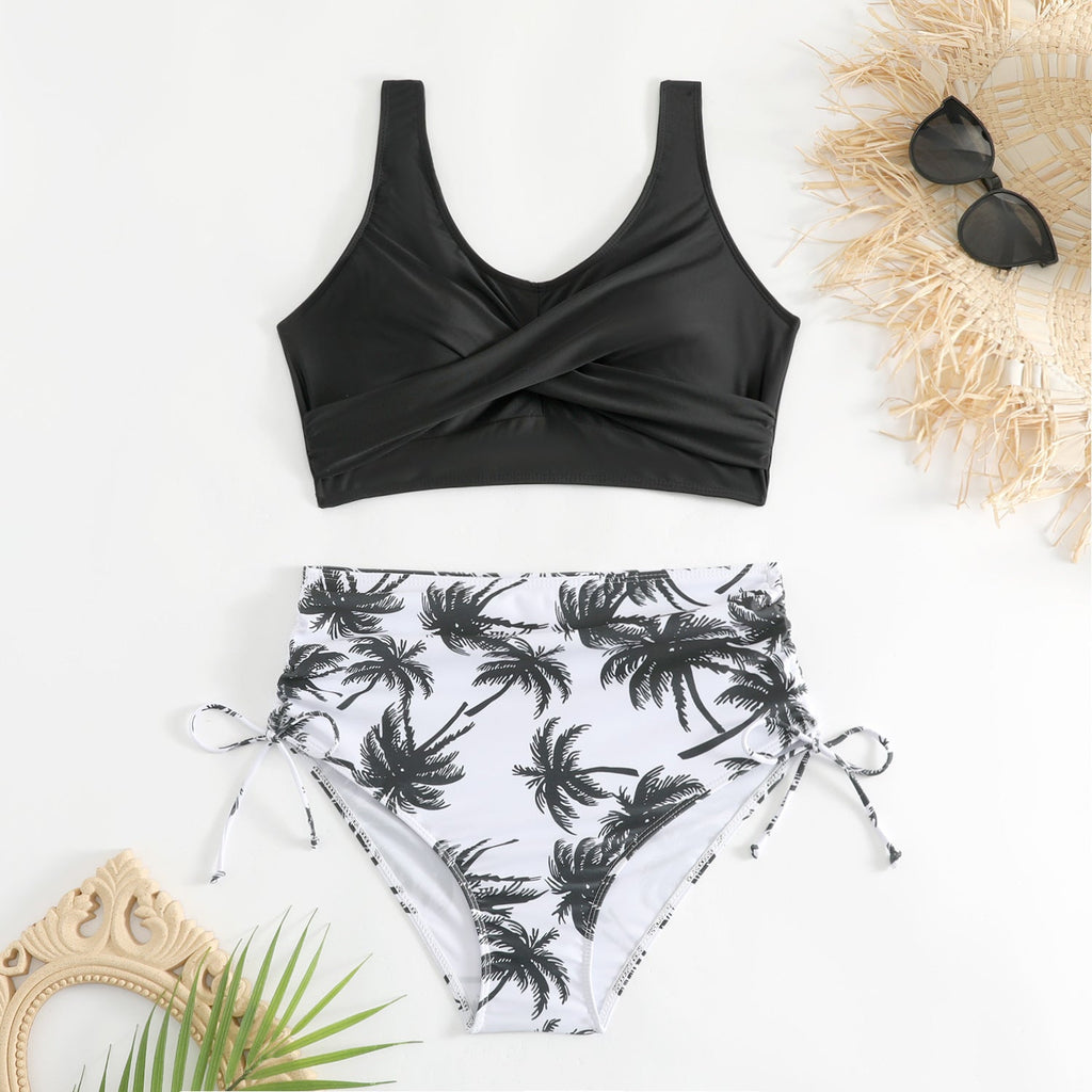 Ensemble de bikini taille haute pour femmes avec bretelles réglables R&B