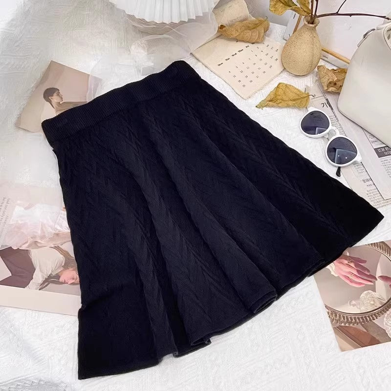 Jupe plissée en tricot pour femmes avec motif en torsade Echo Archiv