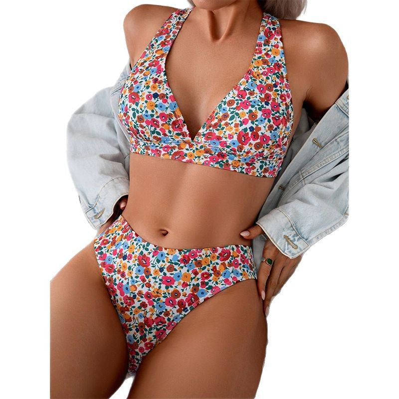 Bikini triangle de haute qualité pour femmes avec motif floral R&B