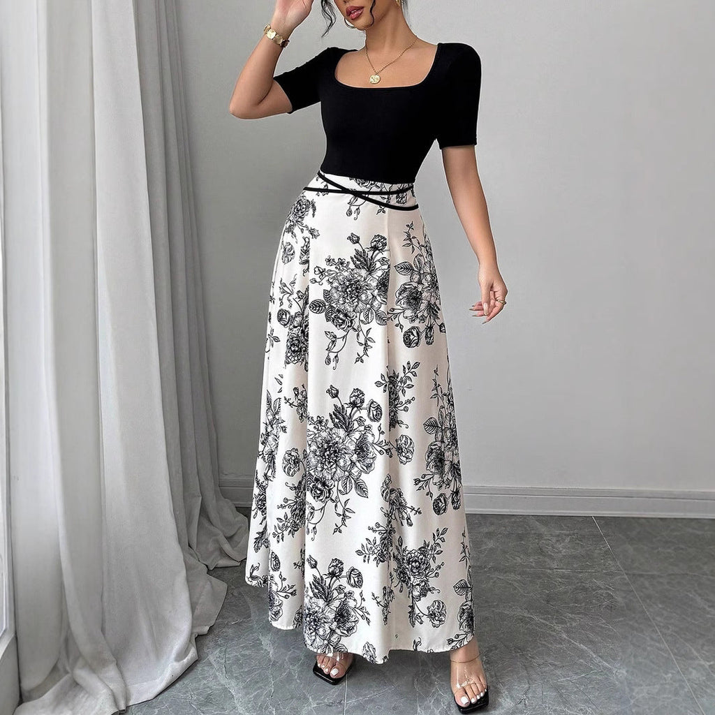 Jupe Maxi Élégante pour Femme avec Motif Floral R&B