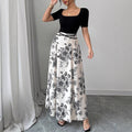 Jupe Maxi Élégante pour Femme avec Motif Floral R&B