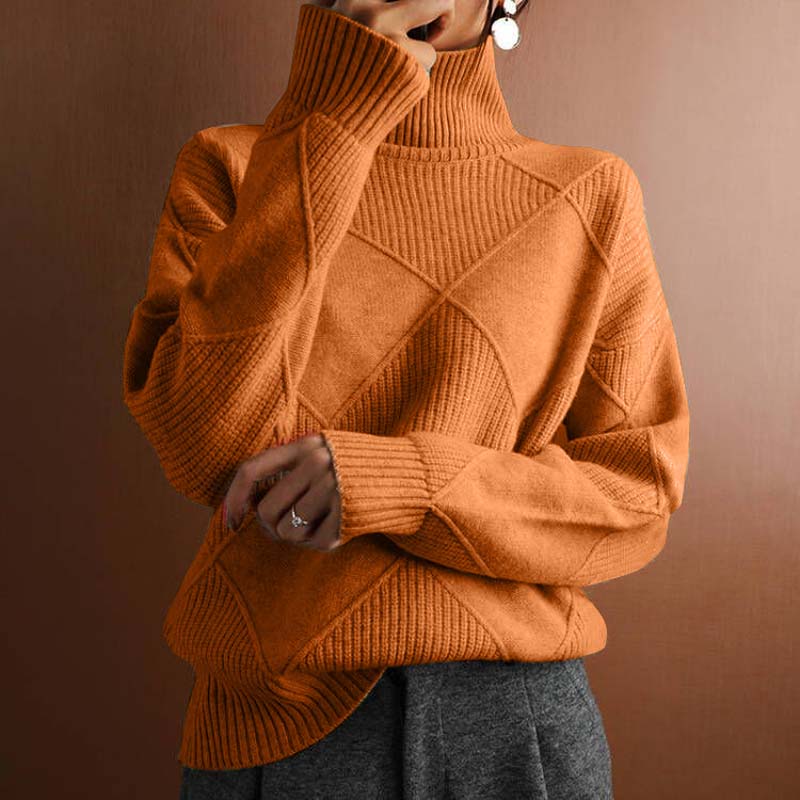 Karin - Pull Col Roulé Oversize Élégant