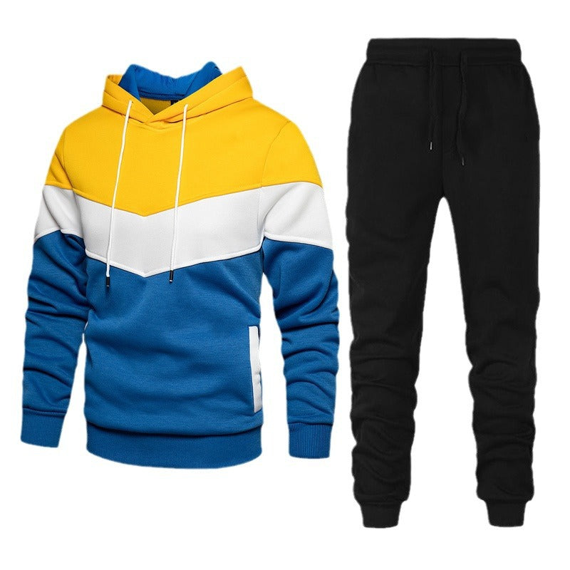 Ensemble athleisure pour hommes avec capuche en chevron, sweat à capuche en polaire et pantalon de jogging fuselé Echo Archiv