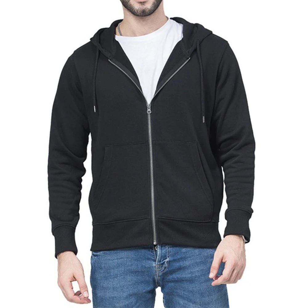 Hoodie zippé pour hommes, coupe slim avec fermeture éclair en métal, capuche double épaisseur et poche kangourou Echo Archiv