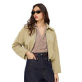 Blouson aviateur court oversize pour femme, avec fermeture éclair, col léger et ourlet élastiqué
