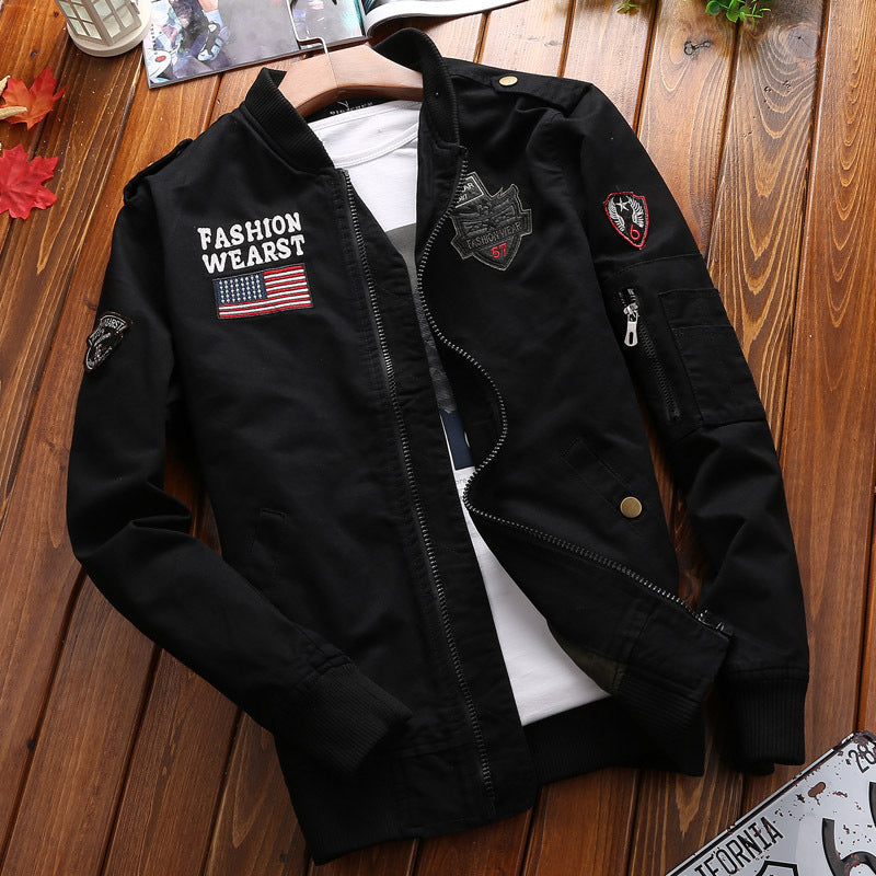 Veste bomber urbaine pour hommes avec col contrasté, poche poitrine zippée et doublure matelassée Echo Archiv