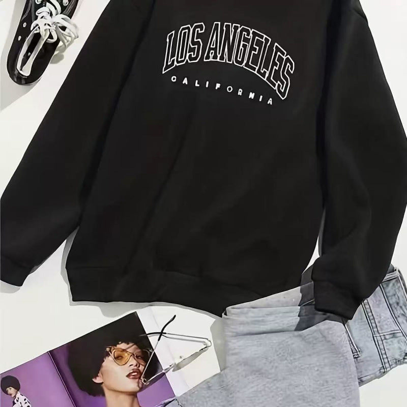 Sweatshirt Décontracté Femme avec Impression Vintage Los Angeles Echoarchiv