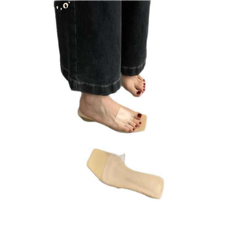 Chaussons transparents élégants pour femmes R&B