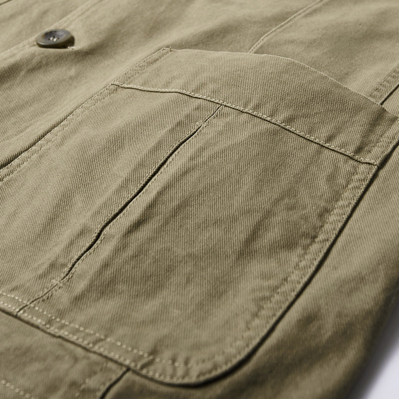 Veste en coton twill léger pour hommes avec poches plaquées et doublure rayée Echo Archiv