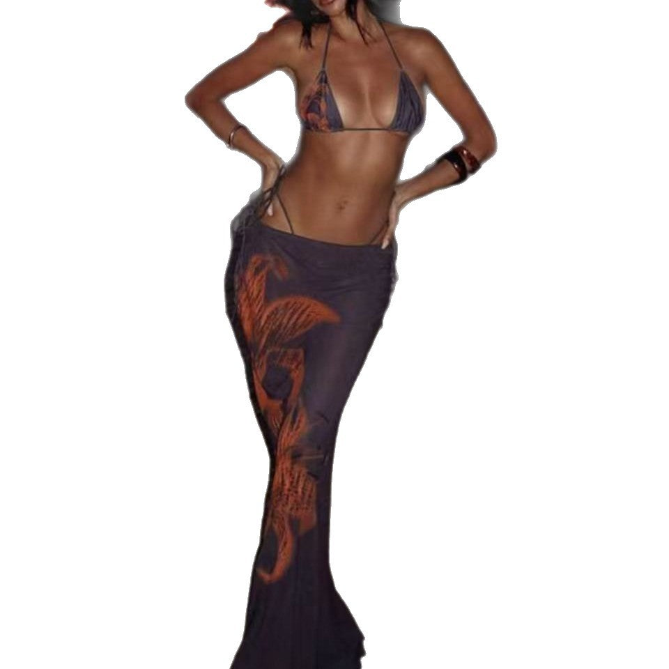 Jupe Maxi Femme avec motif marin artistique Drune