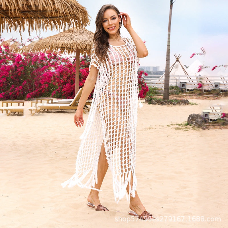 Robe en crochet élégante pour femmes avec décolleté profond R&B