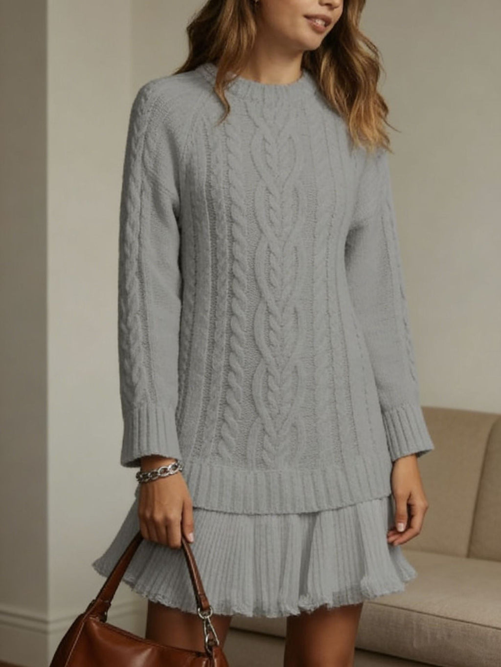Robe pull à manches longues pour femmes
