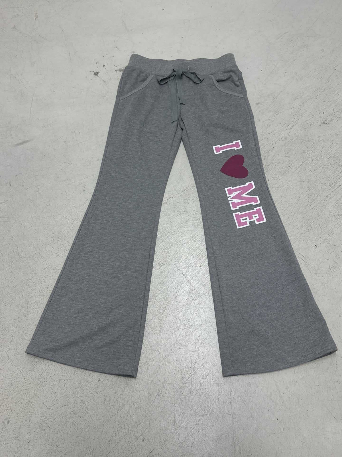 Pantalon de jogging évasé pour femmes avec cordon de serrage, poches latérales et imprimé Love frappant Echo Archiv
