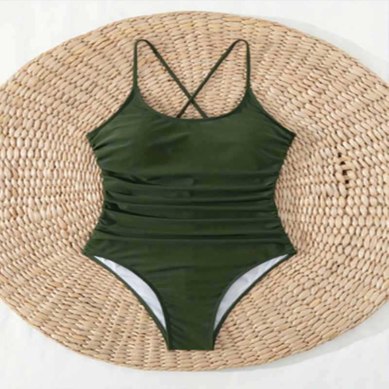 Maillot de bain une pièce pour femmes avec élégante fronce R&B