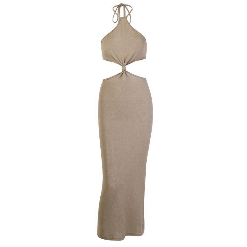 Robe Maxi Sexy Femme avec Découpes et Nœud Stylé R&B