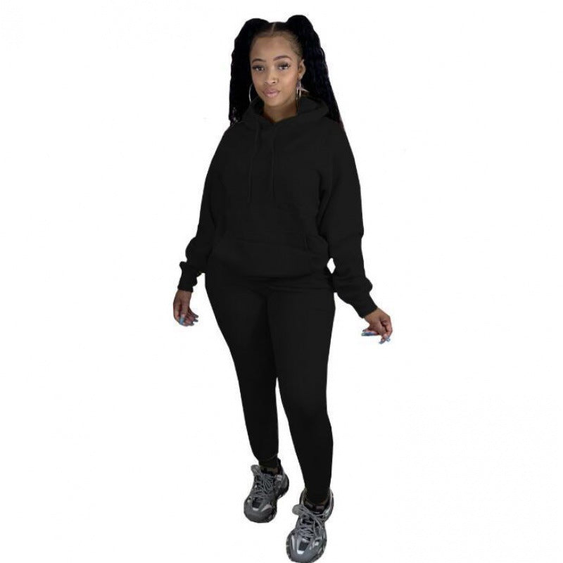 Ensemble de loisirs pour femmes en deux parties avec un sweat à capuche oversize et des leggings taille haute, coupe slim Echo Archive