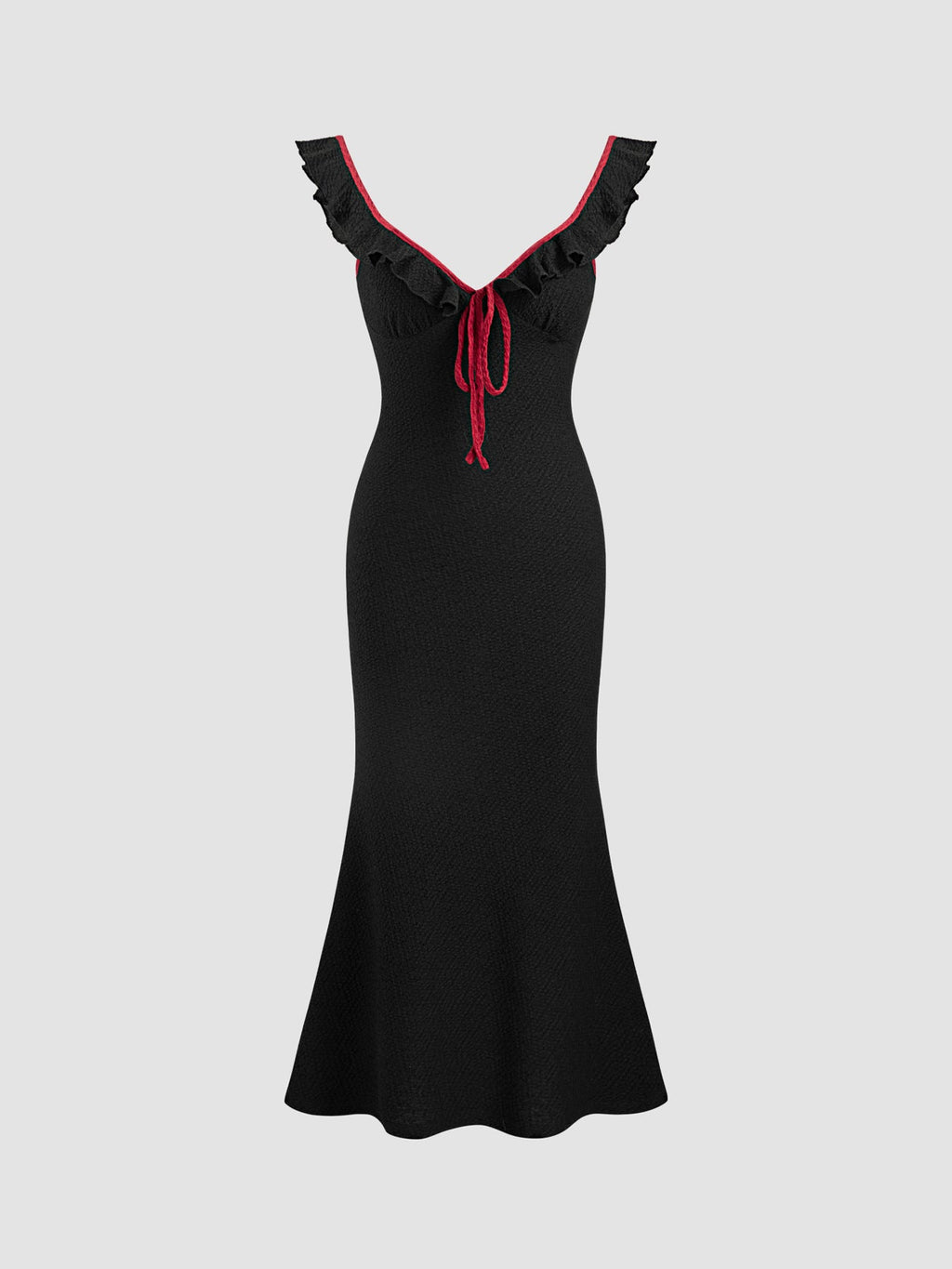 Robe maxi fluide pour femmes avec détails en volants R&B