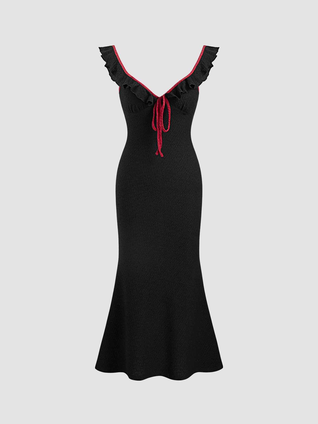 Robe maxi fluide pour femmes avec détails en volants R&B