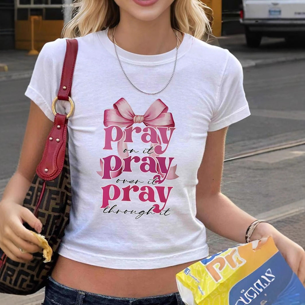 T-shirt sans manches pour femmes avec une citation inspirante et un motif de nœud ludique R&B