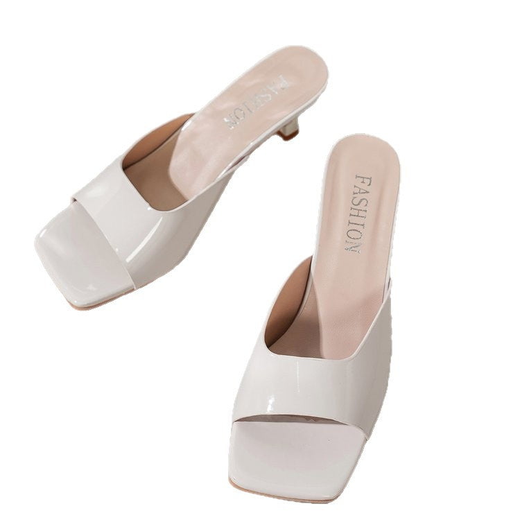 Sandales à talons bas pour femmes avec bout ouvert R&B