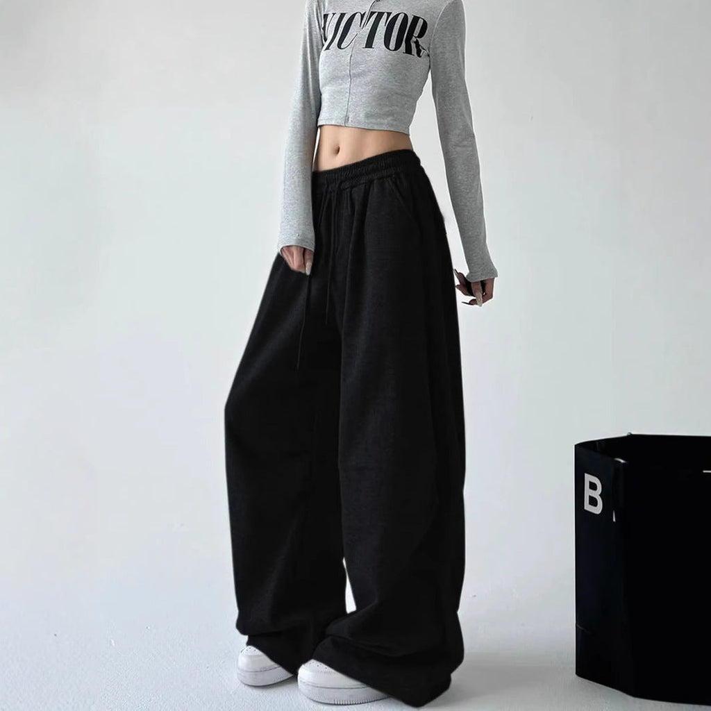 Pantalon lounge taille haute pour femmes, coupe ample, avec taille élastique, cordon de serrage et poches latérales Echo Archiv
