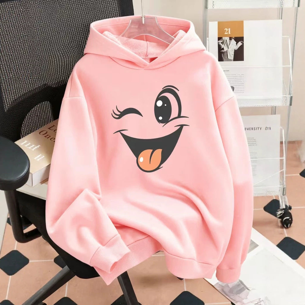 Sweat à capuche amusant pour femmes avec un design emoji unique Echoarchiv