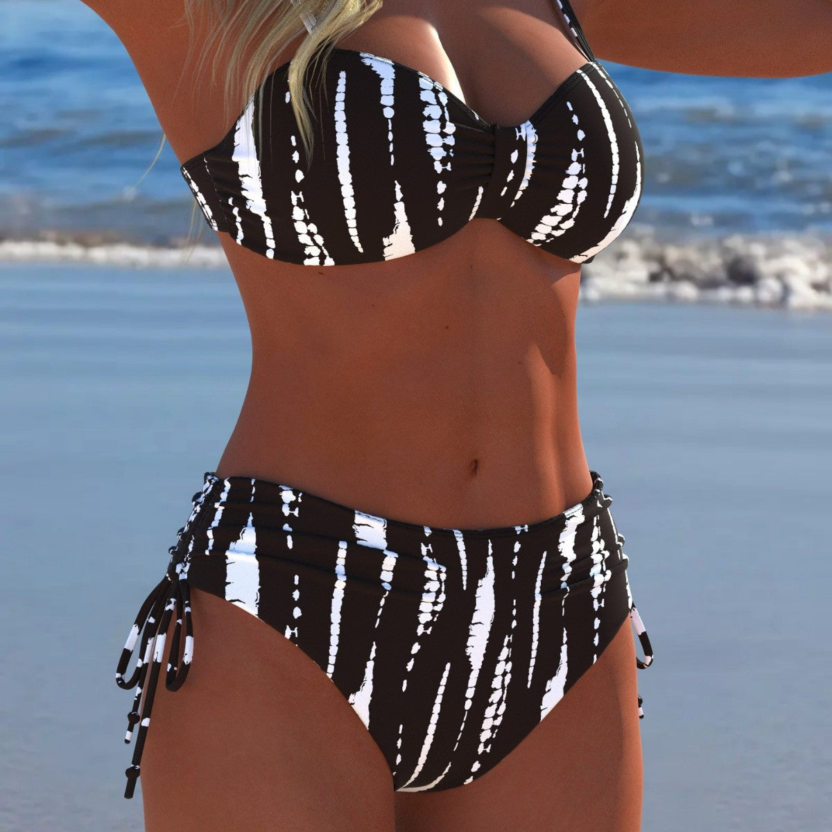 Bikini femme avec haut balconnet rembourré et détail de volants décoratifs R&B