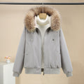 Veste bomber thermique pour femmes, courte, avec col en fausse fourrure amovible, col montant et bords côtelés Echo Archiv