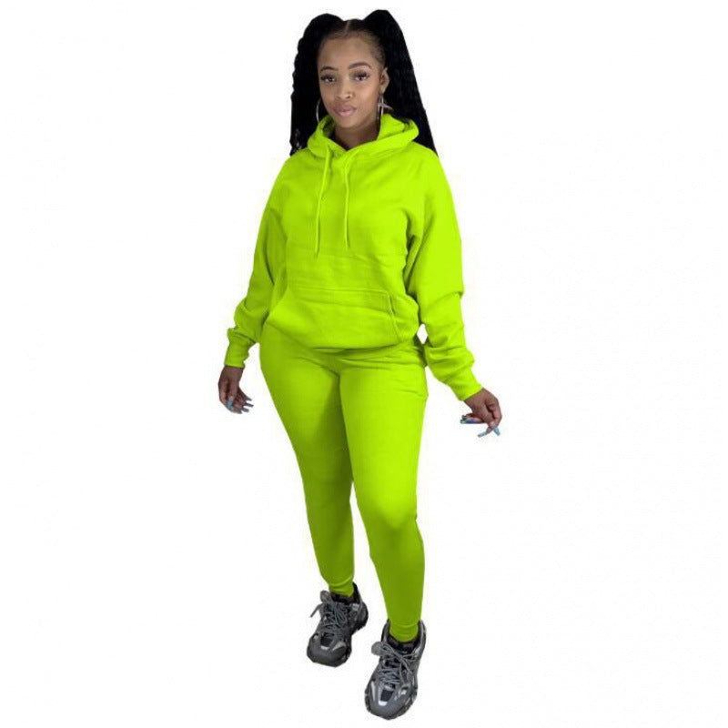 Ensemble de loisirs pour femmes en deux parties avec un sweat à capuche oversize et des leggings taille haute, coupe slim Echo Archive
