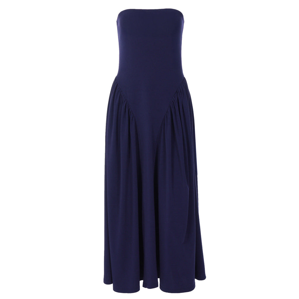 Robe maxi femme avec design sans épaules et coupe fluide Heidi-Mode