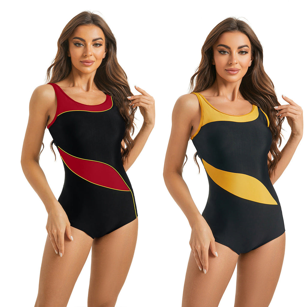 Maillot de bain une pièce sportif pour femmes avec motif dynamique Drune