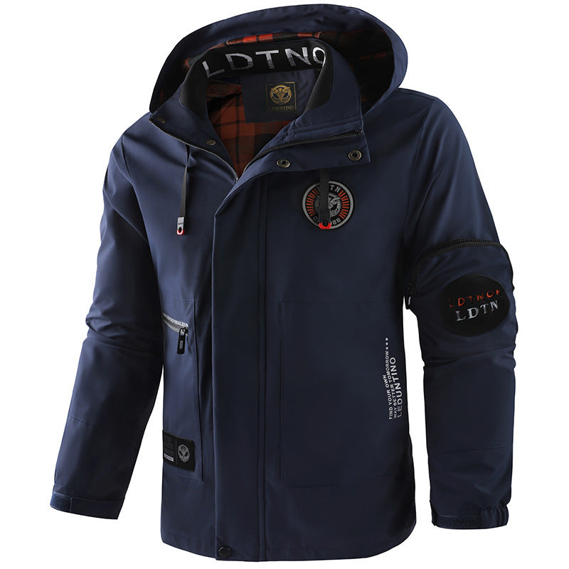 Parka imperméable pour hommes avec capuche, poches utilitaires multiples, poignets renforcés et membrane coupe-vent Echo Archiv