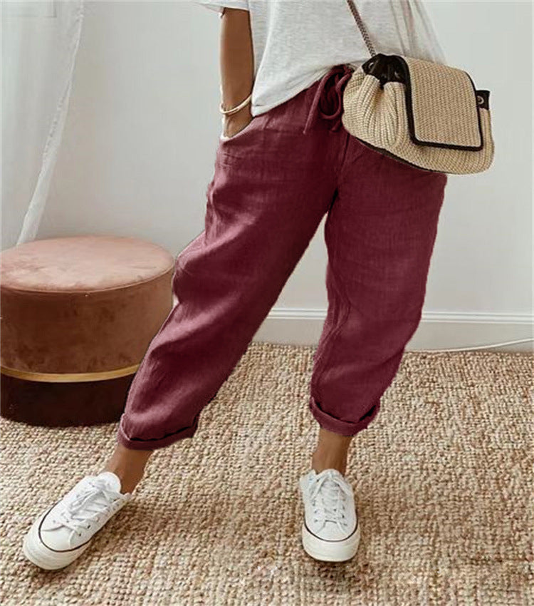 Pantalons Harem en Damenschalotte avec broderie florale Echoarchiv