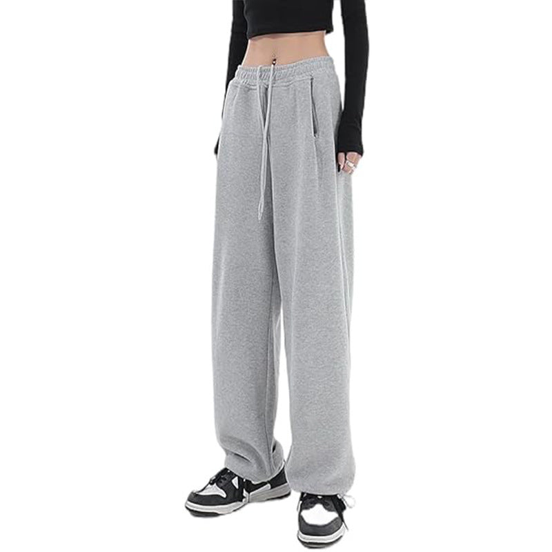 Pantalon palazzo pour femmes en sweat à coupe décontractée avec taille haute confortable, cordon de serrage et poches latérales Echo Archiv